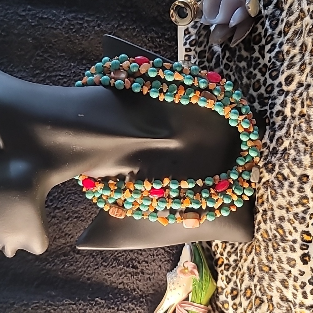5 Strand Stone Necklace